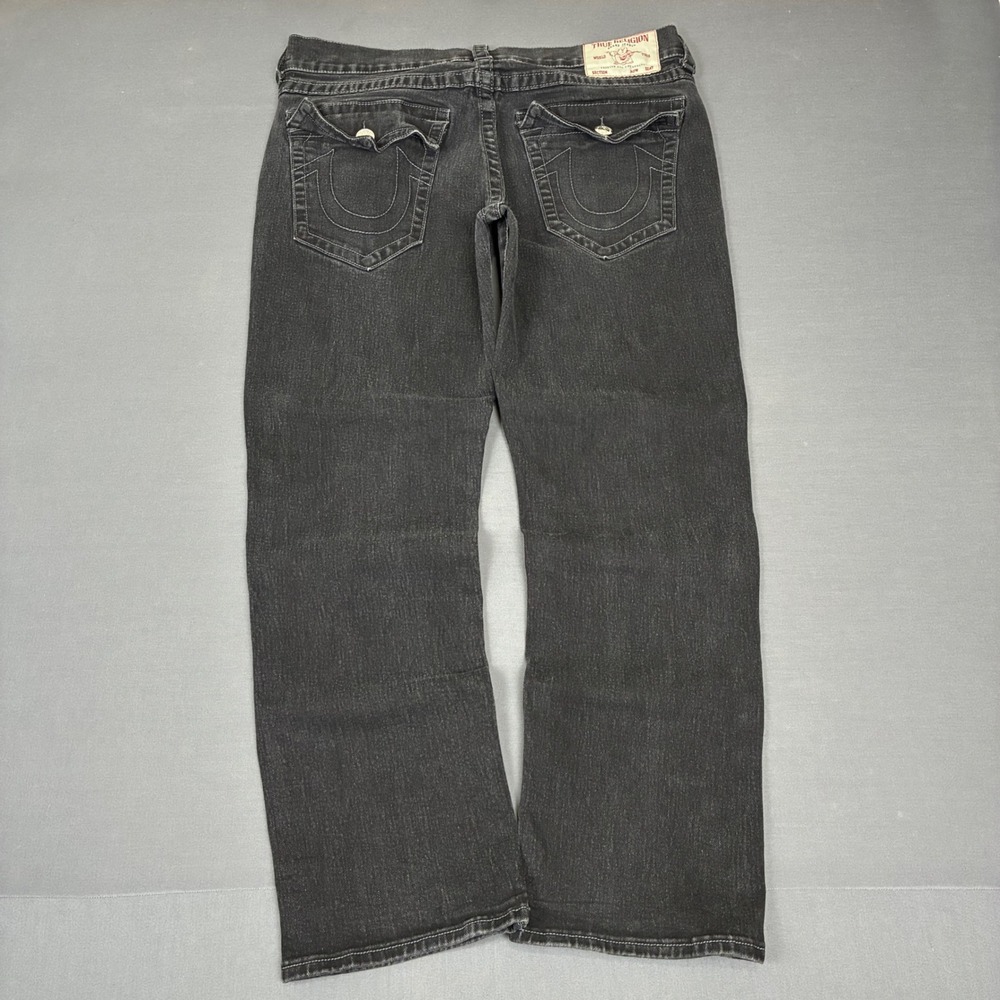 True Religion Ricky Relaxed Straight Black Jeans Men's Size 34x29